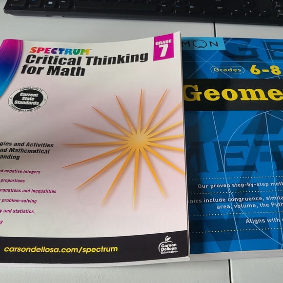 Kumon Grade 6-8 Geometry and Spectrum Critical Thinking For Math Grade 7 - Picture 2 of 4